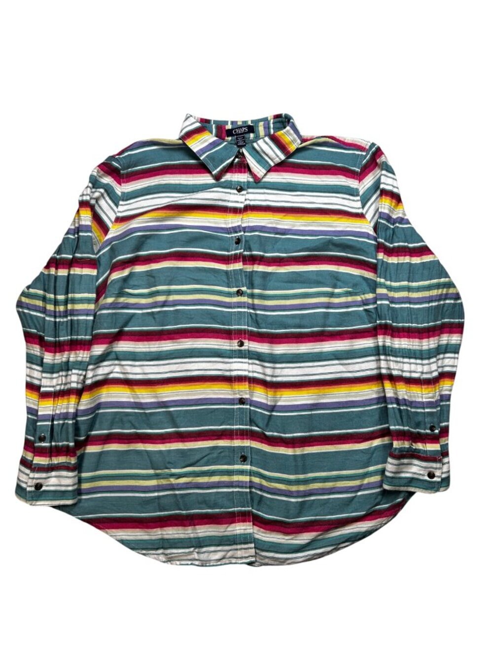 Vintage Chaps 2XL Blanket Striped Long Sleeve Casual